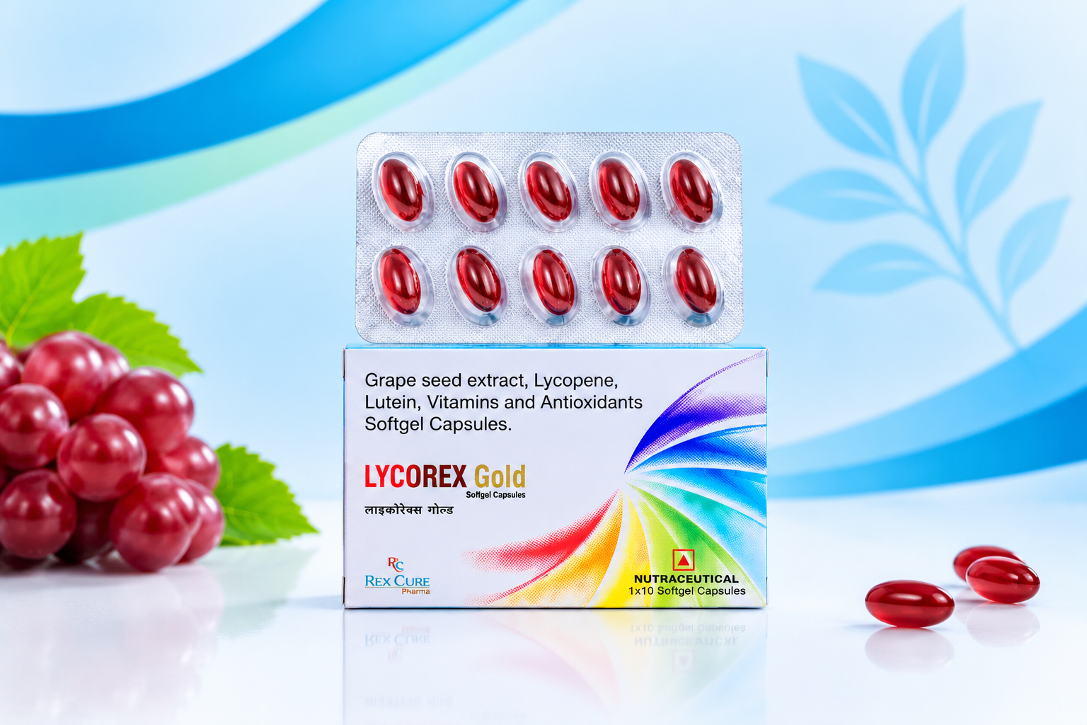 LYCOREX Gold (Lycopene, Lutein, Grape Seed Extract with Multivitamins) packaging view 3