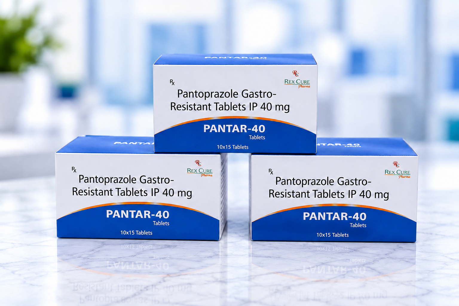 PANTAR-40 - Pantoprazole Gastro-resistant Tablets IP PANTAR-40 (Pantoprazole Gastro-resistant Tablets IP) - Gastro Care pharmaceutical packaging by RexCure Pharma