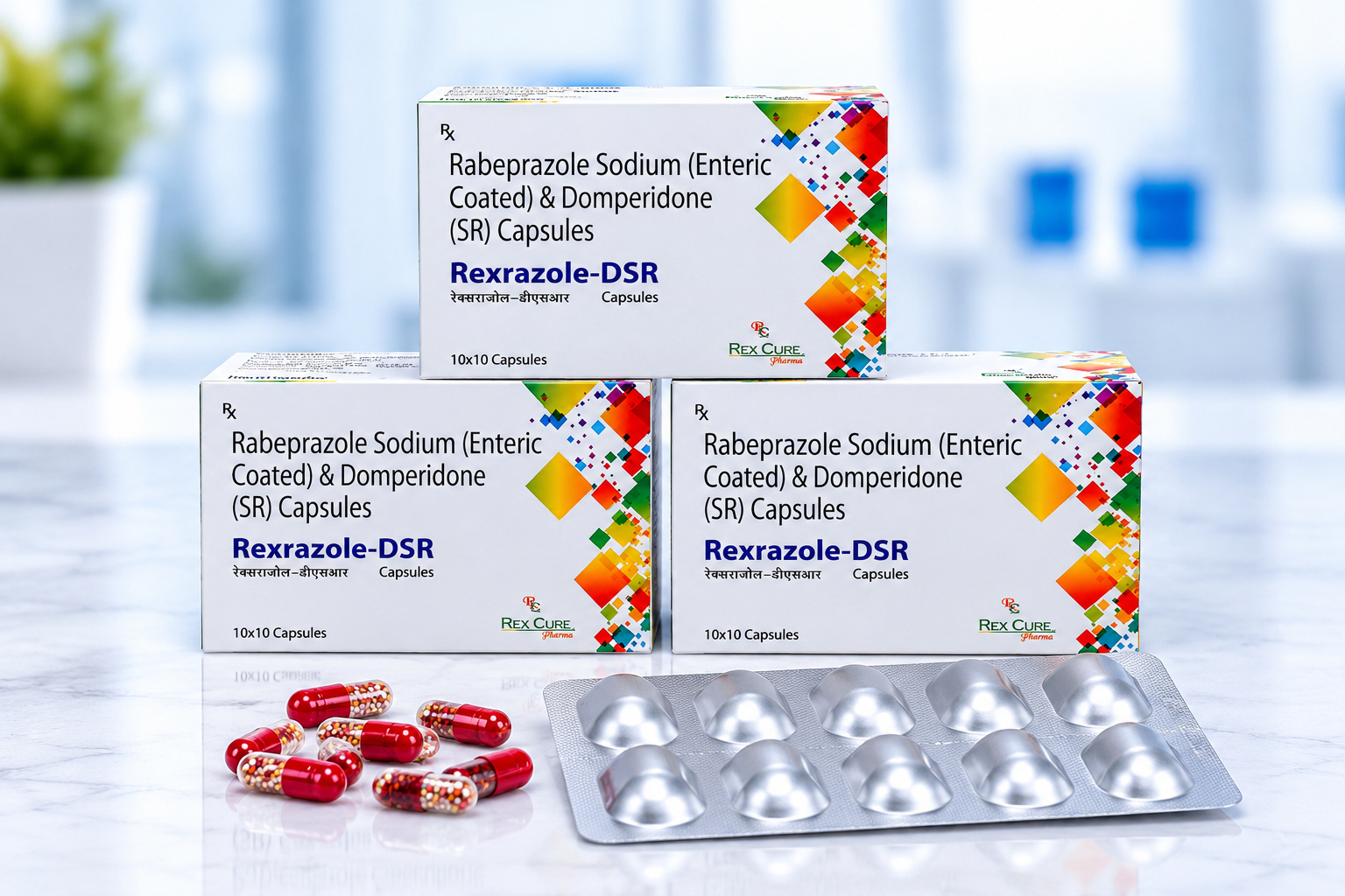REXRAZOLE-DSR (Rabeprazole Sodium & Domperidone (SR) Capsules) packaging view 2